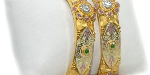 Ladies Designer Bangles with Precious Stone