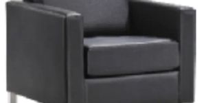 Black Single Seater Box Type Office Sofa