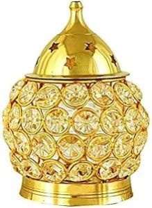 Akhand Diya Decorative Brass Crystal Kamal Oil Lamp