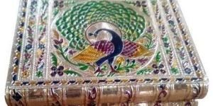 Metal Colorful Meenakari Work Jewellery Box