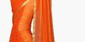 Women Chiffon Striped Saree