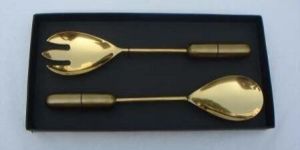 Golden Enamel Handle Server Set