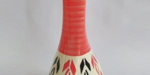 Red Ceramic Flower Vase