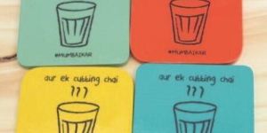 Square Wooden Hand Painted Tea Coaster, For Home