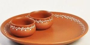 Terracotta Plate with Mini Bowl Set