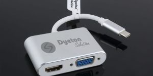 Plastic Dyeton C-Type To HDMI And VGA Converter