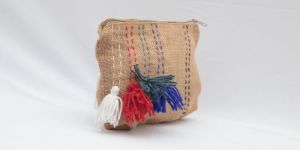 Jute Embroidery Pouch