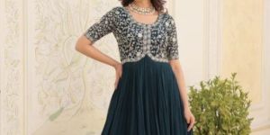 Elegant Georgette Embroidered Gown