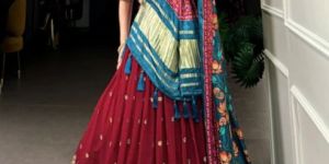 Women Collection Georgette Sequins Embroidered Lehenga with Gaji Silk Dupatta