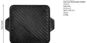 Pre-Seasoned Cast Iron Reversible Grill Pan/griddle