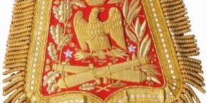 Bullion Wire Hand Embroidered Flag