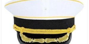 White Embroidered Navy Officer Military Cap