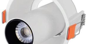 Evon Pipe White Body Black Reflector Barrel Cob Downlight 12w