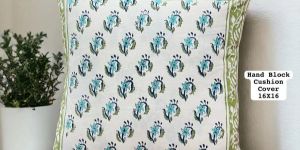 Luxurious Multicolor Hand Block Printed Cushion Cover