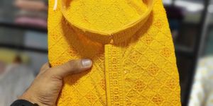 men heavy rayon lakhnawi work sequence work kurta