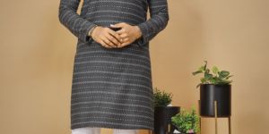 Men Premium Soft Cotton Weaving Design Kurta