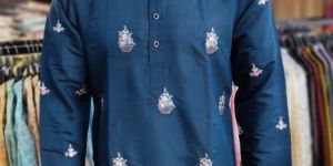men stylish embroidery work daman style design kurta
