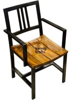 Ankara Iron Cafe Chair WITH Slit Top Wooden Seat