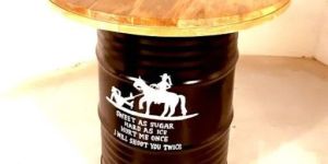 Barrel Hand Painted WITH Wooden Top