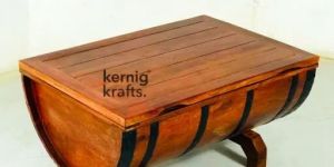 Barrel Look Wooden Coffee Table