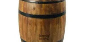 Drum Style Wooden Bar Table