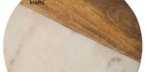 luxury marble acacia wood round serving board chopping board