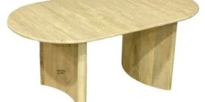 oval elegance travertine coffee table