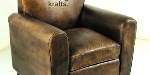 single seater pure leather club sofa