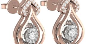 0.23 CT Round Natural Diamond Designer Drop Stud Earring For Ladies