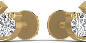 0.50CT Half Circle Solitaire Diamond Stud Earring For Ladies