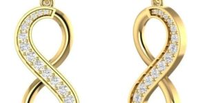 0.61 CT Diamond Infinity Dangling Earrings For Ladies