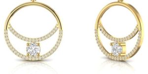 0.84 CT Round Diamond Dangling Earrings For Ladies