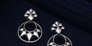 Kunuz 925 Sterling Silver Antique Oxidised Silver Stud Earrings for Women