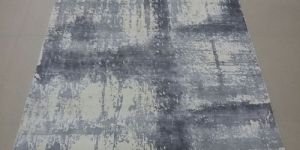 Blue and White Tie Dye Printed Carpet