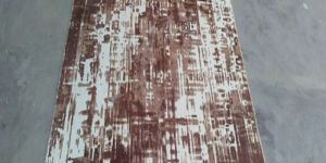 Brown and White Tie Dye Printed Carpet