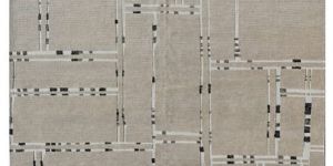 Designer Beige Handmade Wool Rug