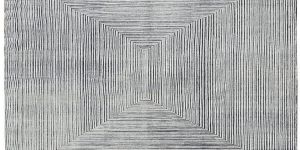 Rectangular Light Grey Hand Knotted Rug