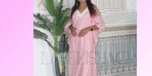 women pink kaftan set
