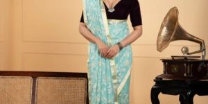 Blue Chiffon Saree