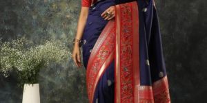 Blue Woven Fancy Banarasi Art Silk Saree