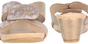 Party Wear 1.5 Inches Metallic Wedges Heels