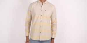 Beige Yellow Striped Shirt