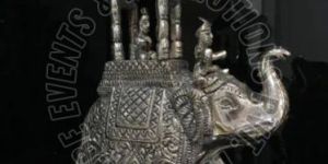Silver Metal Ambabari Elephant Statue
