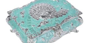 Silver Plated Enamel Jewellery Box