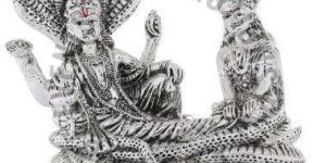 Silver Plated Resin Lakshmi Narayan Statue