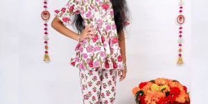 Girls Red Flower Co Ord Set