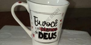 Printed White Diamond Ceramic Milk Mug