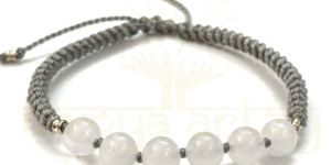 Handmade, Natural & Beautiful 8mm Moonstone Gems Hand-Knotted Macrame Healing Bracelet