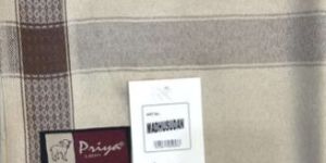 Men Cream Plain Polyester Lohi with Tassels