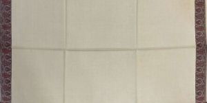 Off-white Acrylic Wool Blend Kani Border Shawl